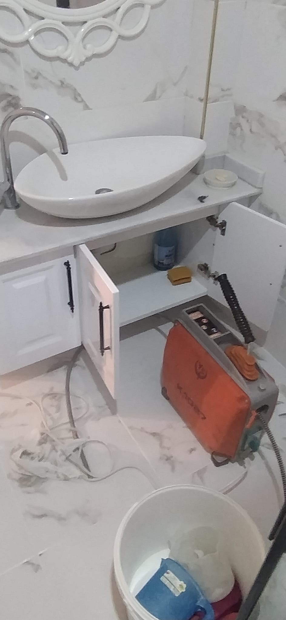 Lavabo altı gider açma ve bağlantı kontrolü